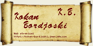 Kokan Borđoški vizit kartica